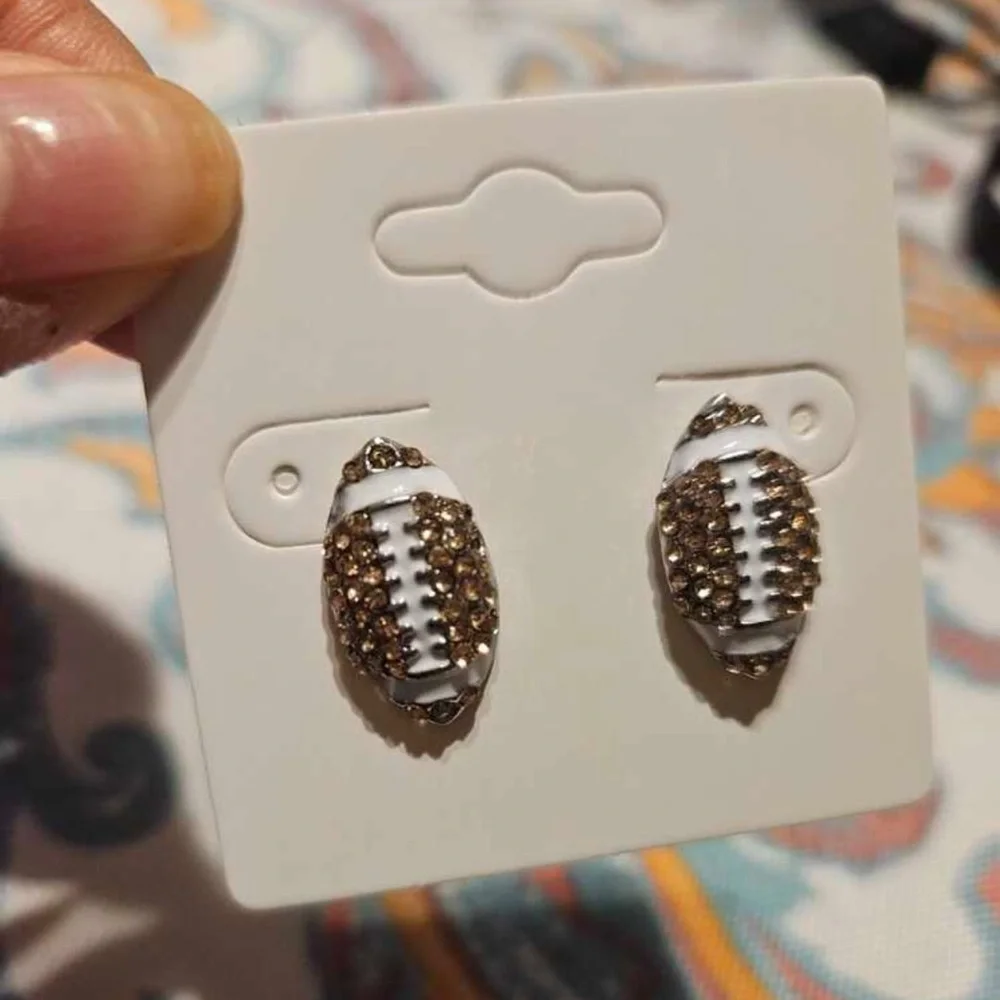 🏈 Football Rhinestone Earrings 🏈 - Picture 4 of 4